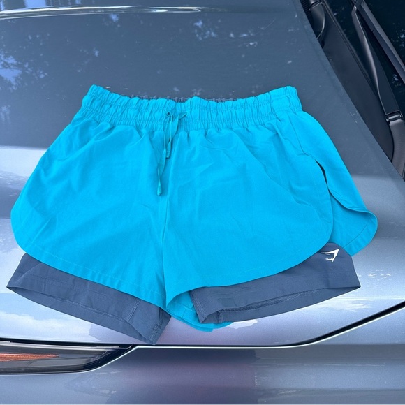 Women's Gymshark teal and Gray Athletic Shorts - Picture 2 of 7